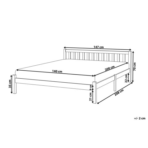 Łóżko drewniane 140 x 200 niebieskie FLORAC