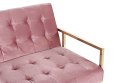 Sofa rozkładana welurowa różowa MARSTAL Lumarko!