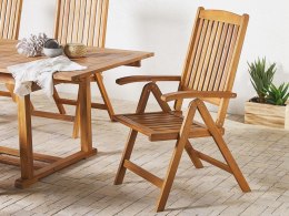 Zestaw 2 krzeseł ogrodowych składany drewno akacjowe jasne JAVA Lumarko!