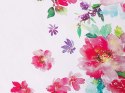 Komplet pościeli bawełnianej satynowej w kwiaty 135 x 200 cm biało-różowy LARYNHILL Lumarko!
