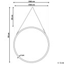 Metalowe okrągłe lustro ścienne na pasku ø 60 cm złote AUTUN Lumarko!