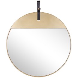 Metalowe okrągłe lustro ścienne na pasku ø 60 cm złote GURS Lumarko!
