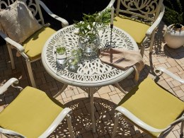 Stół ogrodowy okrągły ⌀ 90 cm biały ANCONA Lumarko!