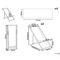 Zestaw 2 leżaków ogrodowych i 2 wymiennych tkanin jasne drewno akacjowe z białym / wzór niebiesko-biały ANZIO Lumarko!