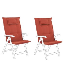 Zestaw 2 poduszek na krzesła ogrodowe czerwony TOSCANA/JAVA Lumarko!