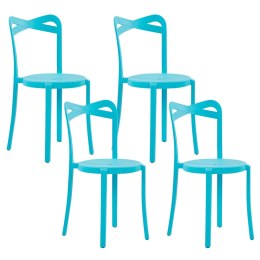 Zestaw 4 krzeseł do jadalni niebieski CAMOGLI Lumarko!