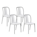 Zestaw 4 krzeseł ogrodowych biało-szary SPEZIA Lumarko!