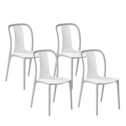 Zestaw 4 krzeseł ogrodowych biało-szary SPEZIA Lumarko!
