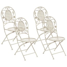 Zestaw 4 krzeseł ogrodowych metalowy złamana biel BIVIO Lumarko!