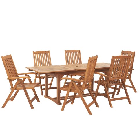 Zestaw ogrodowy drewno akacjowe stół i 6 krzeseł JAVA Lumarko!