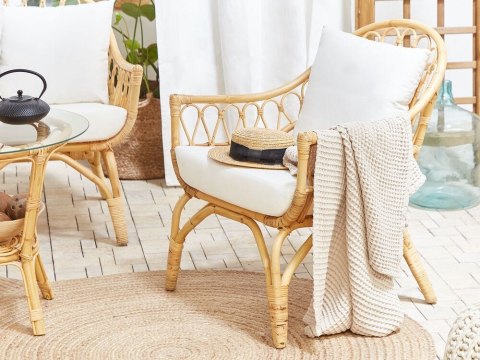 Zestaw ogrodowy rattanowy 4-osobowy naturalny SIBARI