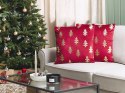 2 welurowe poduszki dekoracyjne w choinki 45 x 45 cm czerwone CUPID Lumarko!