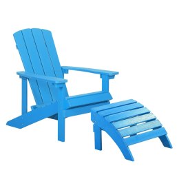 Krzesło ogrodowe z podnóżkiem niebieskie ADIRONDACK Lumarko!