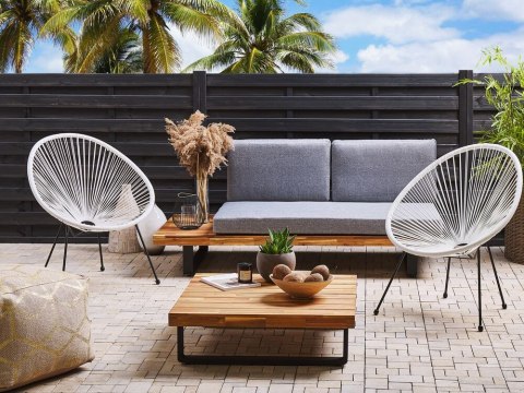 Zestaw 2 krzeseł z technorattanu biały ACAPULCO II