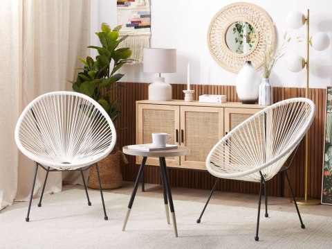 Zestaw 2 krzeseł z technorattanu biały ACAPULCO II