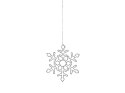 Zestaw 3 dekoracji ogrodowych wiszący LED śnieżynki 30/39/50 cm srebrny LOHELA Lumarko!