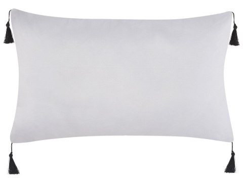 2 poduszki dekoracyjne w geometryczny wzór 30 x 50 cm białe z czarnym LIRIOPE