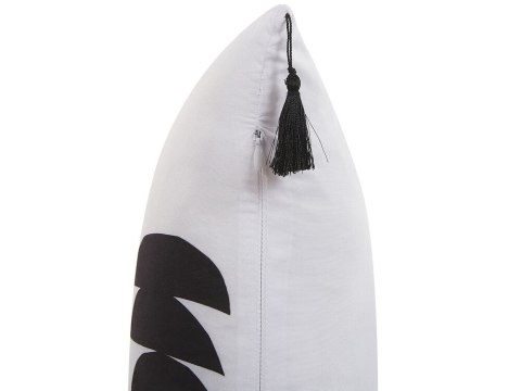 2 poduszki dekoracyjne w geometryczny wzór 30 x 50 cm białe z czarnym LIRIOPE