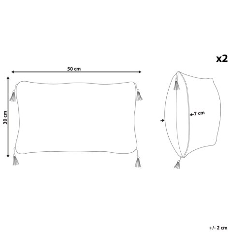 2 poduszki dekoracyjne w geometryczny wzór 30 x 50 cm białe z czarnym LIRIOPE