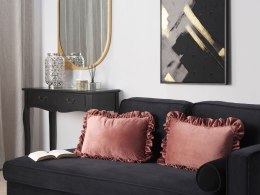 2 welurowe poduszki dekoracyjne z falbanami 30 x 50 cm różowe KALANCHOE Lumarko!
