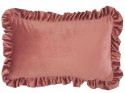 2 welurowe poduszki dekoracyjne z falbanami 30 x 50 cm różowe KALANCHOE Lumarko!