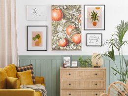 Obraz na płótnie w ramie pomarańcze 63 x 93 cm zielono-pomarańczowy GUALDO Lumarko!