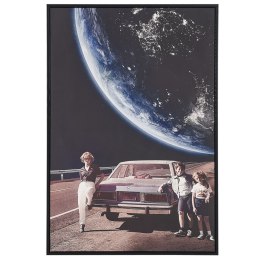 Obraz na płótnie w ramie retro planeta 63 x 93 cm wielokolorowy MONTESE Lumarko!
