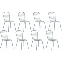 Zestaw 8 krzeseł ogrodowych metalowy jasnoniebieski CALVI Lumarko!