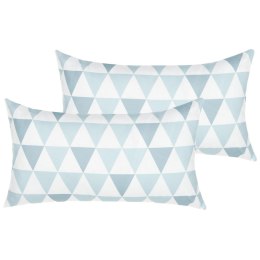 2 poduszki ogrodowe w trójkąty 40 x 70 cm niebiesko-białe TRIFOS Lumarko!