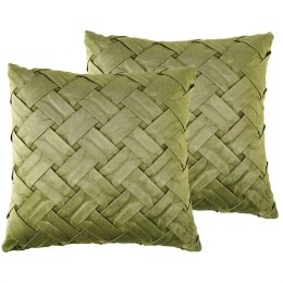 2 welurowe poduszki dekoracyjne 43 x 43 cm zielone NARCISSUS Lumarko!