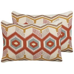 2 bawełniane poduszki dekoracyjne geometryczny wzór 40 x 60 cm wielokolorowe MAJRA Lumarko!