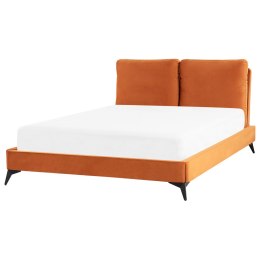 Łóżko welurowe 140 x 200 cm pomarańczowe MELLE Lumarko!