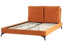 Łóżko welurowe 140 x 200 cm pomarańczowe MELLE Lumarko!