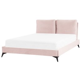 Łóżko welurowe 140 x 200 cm różowe MELLE Lumarko!