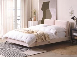 Łóżko welurowe 140 x 200 cm różowe MELLE Lumarko!