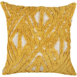 Bawełniana poduszka dekoracyjna w geometryczny wzór 45 x 45 cm żółta ALCEA Lumarko!
