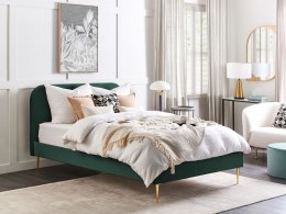 Łóżko welurowe 140 x 200 cm zielone FLAYAT Lumarko!