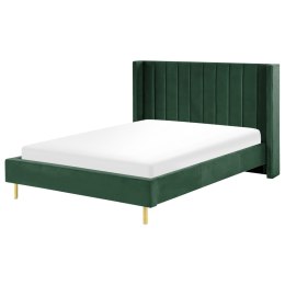 Łóżko welurowe 140 x 200 cm zielone VILLETTE Lumarko!