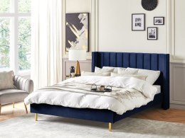 Łóżko welurowe 160 x 200 cm niebieskie VILLETTE Lumarko!