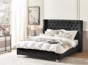 Łóżko welurowe 180 x 200 cm czarne LUBBON Lumarko!