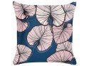 2 welurowe poduszki dekoracyjne w liście 45 x 45 cm niebiesko-różowe CHRYSANTHEMUM Lumarko!