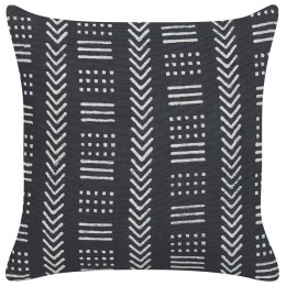 Bawełniana poduszka dekoracyjna w geometryczny wzór 45 x 45 cm czarno-biała BENZOIN Lumarko!