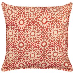 Bawełniana poduszka dekoracyjna w geometryczny wzór 45 x 45 cm czerwona CEIBA Lumarko!