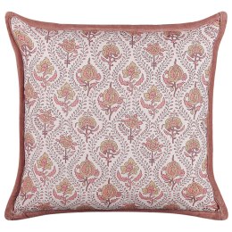 Bawełniana poduszka dekoracyjna w kwiaty 45 x 45 cm czerwono-biała PICEA Lumarko!