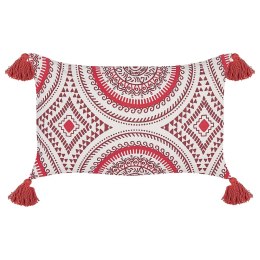 Bawełniana poduszka dekoracyjna w orientalny wzór 30 x 50 cm czerwono-biała ANTHEMIS Lumarko!