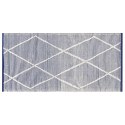 Dywan bawełniany 80 x 150 cm biały z niebieskim SYNOPA Lumarko!