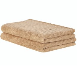 Komplet 2 ręczników bawełnianych frotte beżowy MITIARO Lumarko!