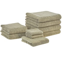 Komplet 9 ręczników bawełnianych frotte zielony MITIARO Lumarko!