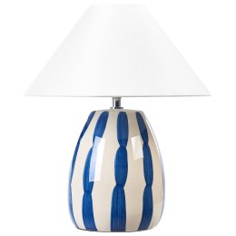 Lampa stołowa ceramiczna beżowo-niebieska LUCHETTI Lumarko!