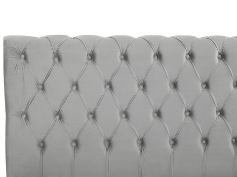 Łóżko wodne welurowe 160 x 200 cm szary AVALLON